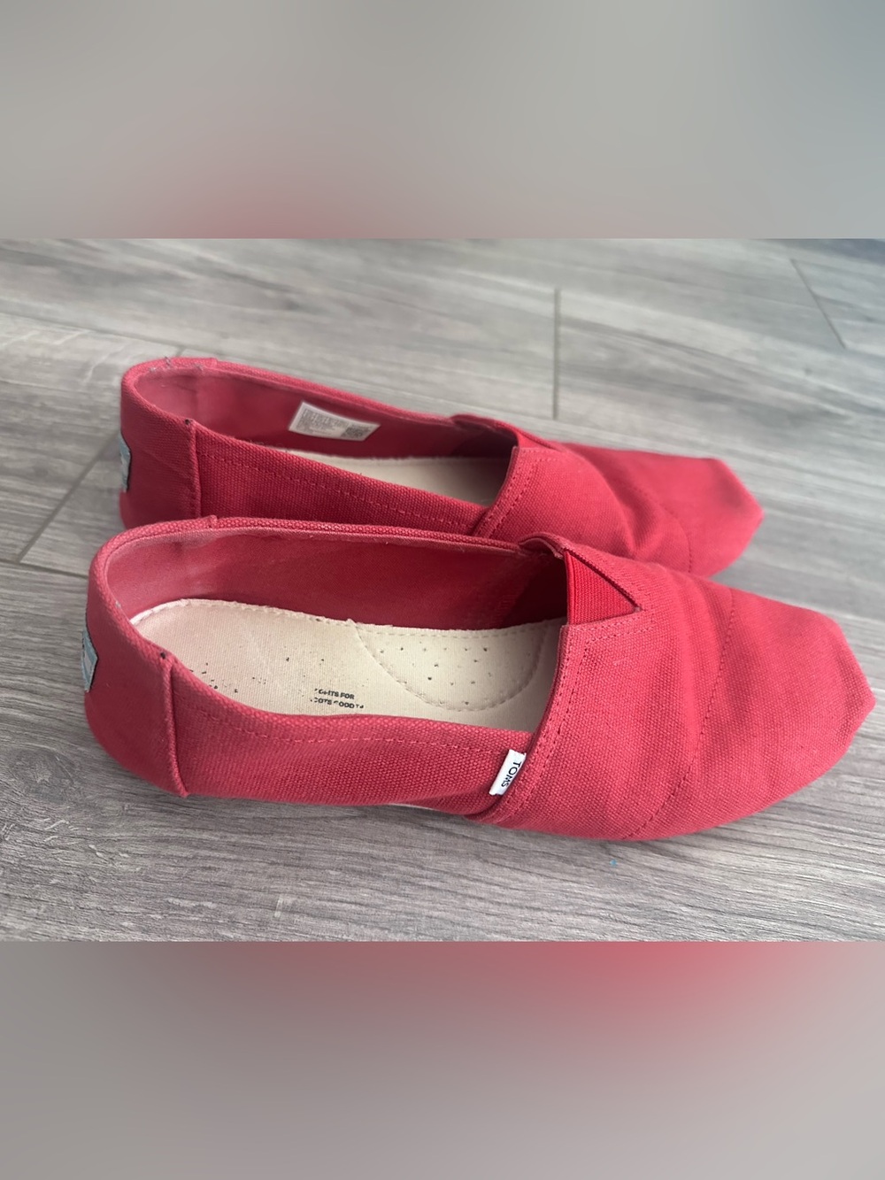 Toms Women's Canvas Slip-On Flats - Crimson Red